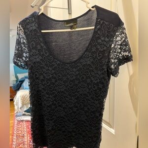Jeans by Buffalo navy blue lace Ladies top